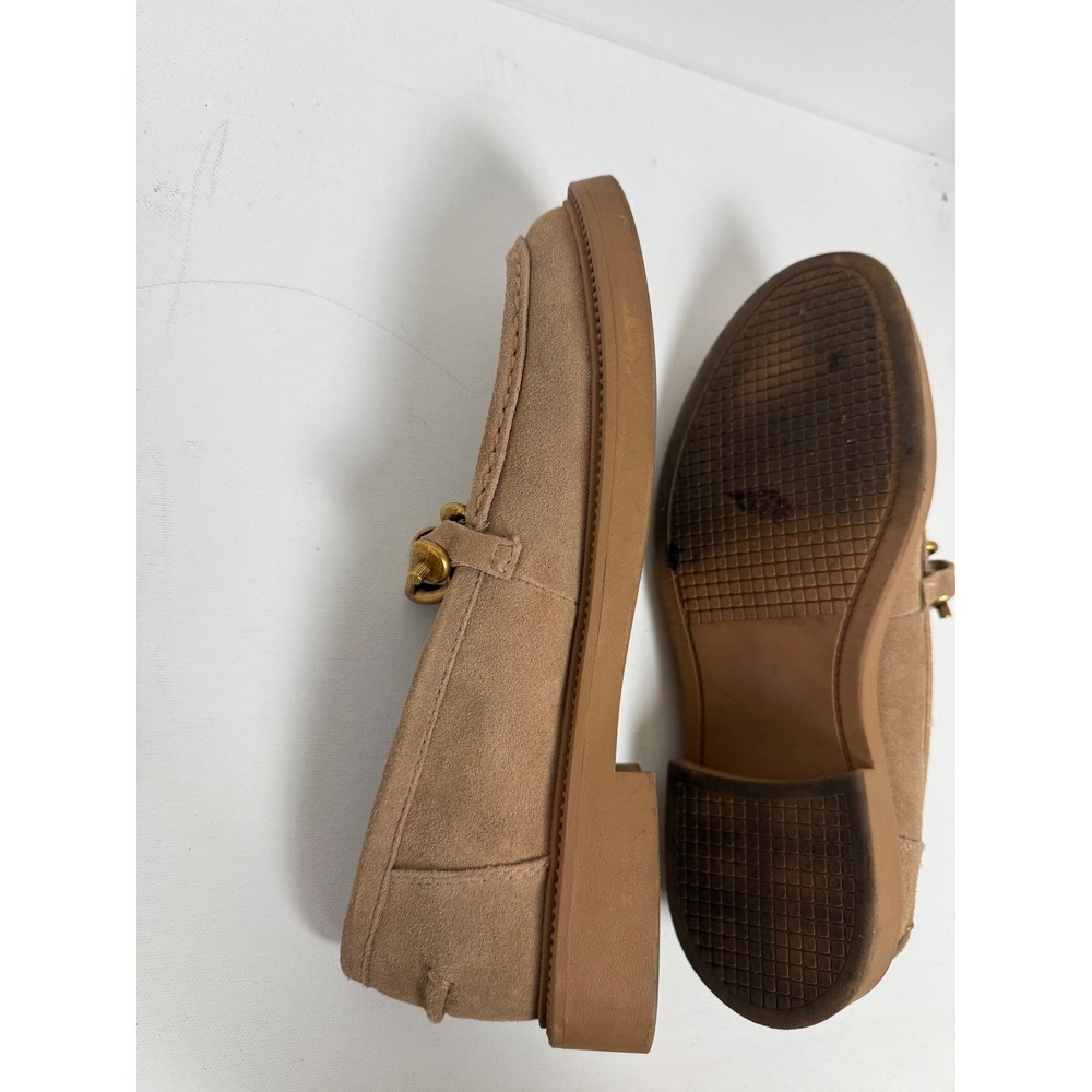 Steve Madden Tan Suede Chain Link Loafers Womens Lug Sole Slip On Shoes Sand - Picture 9 of 12